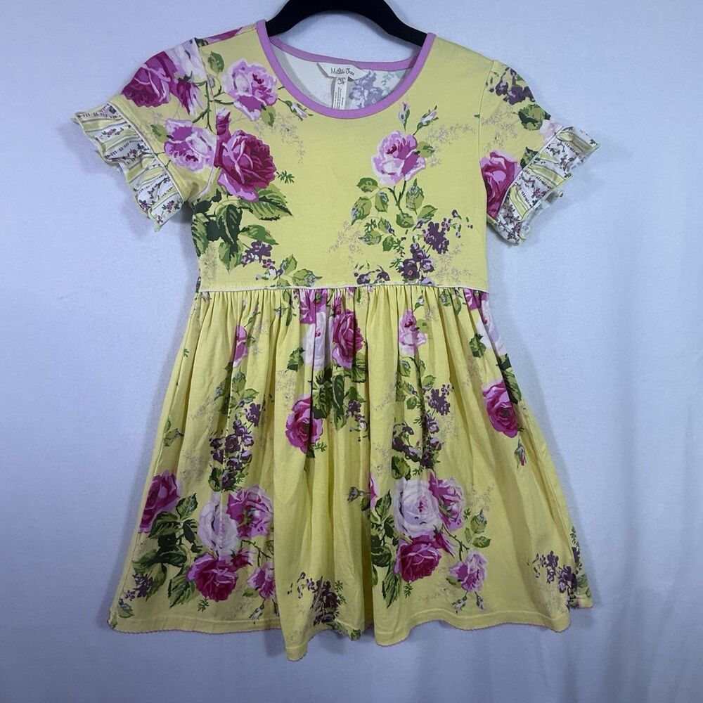 Matilda Jane Enchanted Garden Enchanted Floral Print Yellow Dress Size 10 Preppy